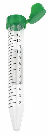APPROVED VENDOR Centrifuge Tube: Centrifuge Tube, Polypropylene, 15 mL Capacity - mL, Conical, HDPE (MPN 229417). Key specifications — Brand: APPROVED VENDOR; Graduated: Yes; Closure Color: Green; Includes Closure: Yes; Body Color: Natural; Bottom Shape: Conical; Body Material: Polypropylene.