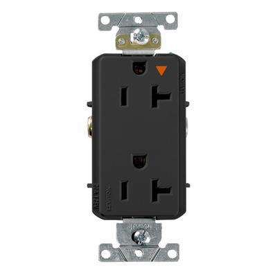LEVITON Isolated Ground Duplex Receptacle Outlet: Duplex, 5-20, Black, 125V AC - General Purpose Receptacles