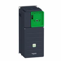 SCHNEIDER Variable Frequency Drive: In Phase Three, Out Phase Three, 20 hp, No Bypass, Programmable (MPN ATV630D15N4ZU). Key specifications — Style: Compact; Color: Black/Green; Output Phase: Three.