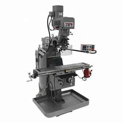 JET Vertical Milling Machine: JTM-1050EVS2/230, Belt Drive, 3 hp, 230V - Electronic Variable-Speed Vertical Milling Machines