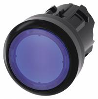 SIEMENS Flush Push Button: Blue, 22 mm Mounting Size, Non-Metallic, Momentary (MPN 3SU1001-0AB50-0AA0). Key specifications — Brand: SIEMENS; Action: Momentary; Series: 3SU; Push Button Material Type: Non-Metallic.