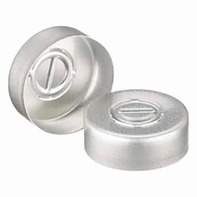 QORPAK Lab Bottle Caps: 13 mm Dia, Silver, Aluminum, 13 mm Screw Closure Size - Crimp Caps