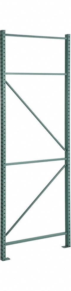 STEEL KING Pallet Rack Upright: Teardrop, 10 ft Overall Ht, 36 in x 3 in, Green, Steel (MPN RTFAP036120F01VG). Key specifications — Color: Green; Brand: STEEL KING.