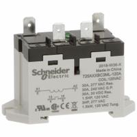 SCHNEIDER Enclosed Power Relay: DIN-Rail & Surface Mounted, 30 A Current Rating, 120V AC, SPST-NO (MPN 725AXXBC3ML-120A). Key specifications — attr211321: SCHNEIDER; attr864602: DIN Rail & Top Flange; attr864634: Quick-Connect; attr864642: 725AXXBC3ML-120A; attr869492: 30 A at 240V AC (General Purpose); attr934629: Harmony™ 725 Power Series.