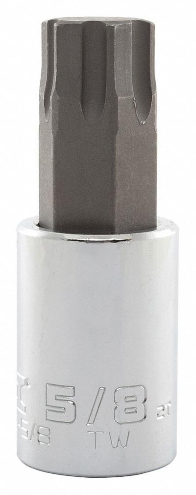 PROTO Socket Bit: 1/2 in Drive Size, Hex Tip, 5/8 in Tip Size, 2 3/4 in Overall Lg - Hex Bit Sockets