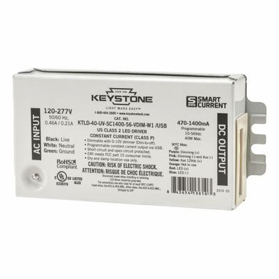 KEYSTONE TECHNOLOGIES Driver: Class 2, 40 W Max. Power Output, 120 to 277V AC - App Programmable Drivers