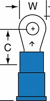 3M Ring Terminal: Blue, Vinyl Insulation, #4 Stud Size, 16 AWG to 14 AWG Wire Sizes, 600 V (MPN MV14-4R/SK). Key specifications — attr1308027: 3M; attr1356513: MV14.
