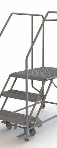TRI-ARC Mobile Work Platform: 2.5 ft Platform Ht - Max, 24 in x 35 in, Steel, 800 lb Load Capacity (MPN WLWP132436SL). Key specifications — Mobility: Rolling; Brand: TRI-ARC; Color: Gray; Height Adjustability: Fixed Height; Includes Handrails: Handrails Included; Locking Mechanism: Foot-Activated Step Lock; Handrails: Includes Handrails.