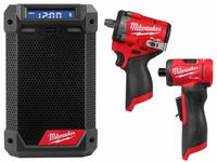 MILWAUKEE Tool Combination Kit: 3 Tools, Die Grinder/Impact Wrench/Radio, 12 V DC Volt, Tool Only (MPN 2951-20, 2563-20, 3485-20). Key specifications — attr1176460: Impact Wrench.