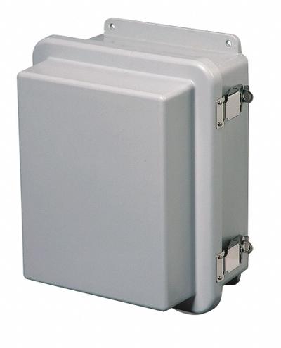 WIEGMANN Enclosure: Fiberglass, 12 in x 10 in x 6 in, NEMA 1/12/3R/4X/6P, Hinged - Fiberglass Submersible Enclosures