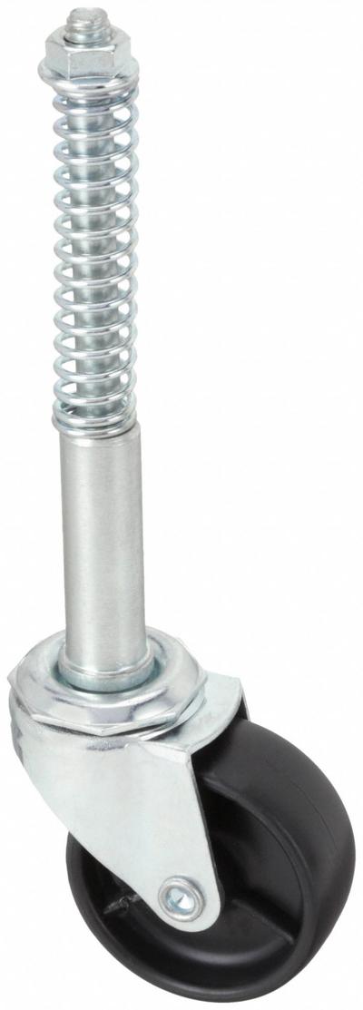 APPROVED VENDOR Stem Caster: Swivel, 2 in Wheel Dia., 7/8 in Wheel Wd, Polyolefin - Extended-Stem Threaded Stem Casters for Ladders