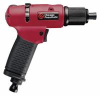 CHICAGO PNEUMATIC Air Screwdriver: 1/4 in, Light Duty, 1,000 RPM, Trigger, Variable Speed, Cushion (MPN CP2612). Key specifications — attr1320791: 1/4 in; attr1320794: Trigger; attr1320795: Yes; attr1320833: CHICAGO PNEUMATIC.