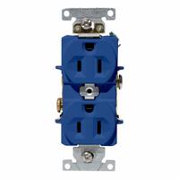 LEVITON Duplex Receptacle/Outlet, 15 Amp: Duplex, 5-15, Blue, 125V AC, 15 A, 2 Pole / 3 Wire (MPN C5262-BU)