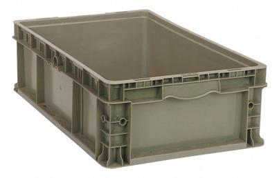 QUANTUM STORAGE SYSTEMS Straight Wall Tote: 10.5 gal, 24 in x 15 in x 9 1/2 in - Solid Straight-Wall Containers