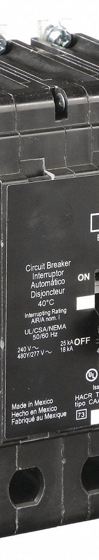SQUARE D Miniature Circuit Breaker: 50 A, 277/480V AC, Three Phase, 18kA at 277/480V AC, 3 Poles (MPN EDB34050). Key specifications — Phase: Three; Amps: 50 A; AC Voltage Rating: 277/480V AC; Max. AIR Rating: 18kA at 277/480V AC; For Use With: Square D NF Panelboards; Brand: SQUARE D.