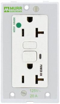 MURRELEKTRONIK Socket Insert: (2) NEMA 5-20 GFCI, 125 V AC Socket Volt Rating, 51 mm x 88 mm (MPN 4000-68000-3280000). Key specifications — Brand: MURRELEKTRONIK; Socket Configuration: (2) NEMA 5-20 GFCI; Insert Design: Power Insert.