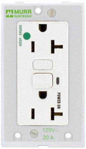 MURRELEKTRONIK Socket Insert: (2) NEMA 5-20 GFCI, 125 V AC Socket Volt Rating - Panel Interface Inserts