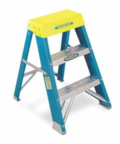 WERNER Step Stool: 2 Steps, 2 ft Overall Ht, 250 lb Load Cap, Fiberglass, 2 ft Standing Ht (MPN 6002). Key specifications — Brand: WERNER; Color: Blue.