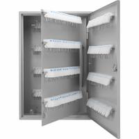 Key Cabinet: 240 Key Capacity, Single Key Lock, Steel, Gray, 21 3/4 in Ht, 15 in Wd, 5 1/2 in Dp (MPN CB12494). Key specifications — Brand: BARSKA; Finish: Matte; Includes Key Tags: Includes Key Tags; Includes Mounting Hardware: Mounting Hardware Included; Color: Gray; Mounting Location: Wall; Material: Steel.
