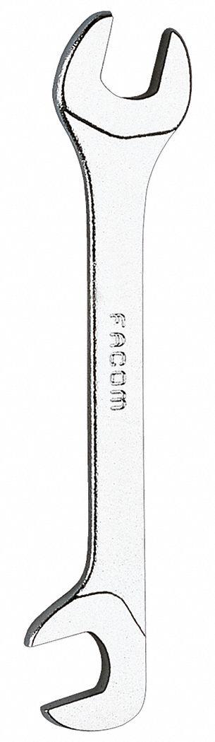 FACOM Open End Wrench: Alloy Steel, Satin, 15 mm Head Size, 5 33/64 in Overall Lg - Metric, Double End, Open End Wrenches