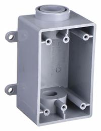 CANTEX Electrical Box: PVC, Rectangular, 1 Gangs, 1/2 in Hub Size, 21 cu in Capacity, Gray (MPN 5133463). Key specifications — Color: Gray; Brand: CANTEX.