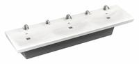 BRADLEY Wash Station: Express ELX, White, Terreon®, Sensor, 94 in Overall Lg, 30 in Overall Wd (MPN S93-738). Key specifications — Series: Express ELX; Includes: Soap Dispenser; Color: White; Brand: BRADLEY; Sink Type: Wash Station; Material: Terreon®; Sink Material: Polymer Resin.