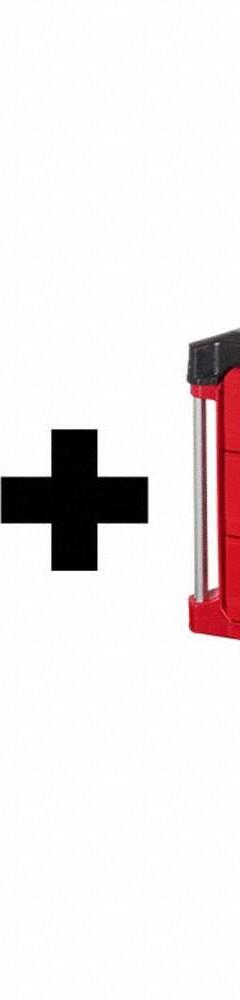 MILWAUKEE PACKOUT Cart and Tool Box: Polymer, Black/Red, 22 1/4 in W x 14 1/4 in H x 14 1/4 in D (MPN 48-22-8415,48-22-8443). Key specifications — attr1117293: MILWAUKEE; attr1117310: Security Bar; attr1117382: Polymer; attr1117383: Red.