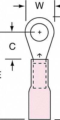 3M Ring Terminal: Red, Heat Shrink Insulation, #10 Stud Size, 22 AWG to 18 AWG Wire Sizes, 1,000 V (MPN MH18-10R/LK). Key specifications — Brand: 3M.