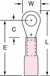 3M Ring Terminal: Red, Heat Shrink Insulation, #10 Stud Size, 22 AWG to 18 AWG Wire Sizes, 1,000 V (MPN MH18-10R/LK). Key specifications — Brand: 3M.