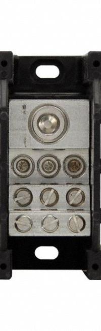 BUSSMANN Power Distribution Block: Open, Lug, Lug, 6 AWG – 350 kcmil For Line Side Wire Sizes (MPN PDB371-1). Key specifications — attr1361688: Surface; attr1308686: BUSSMANN; attr1361672: Aluminum.