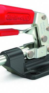 DE-STA-CO Straight Line Clamp: Flange Base Mounting, Locking Horizontal Handle, 1.28 in Arm Lg, M8 (MPN 603-MR). Key specifications — Plunger Thread: M8; Brand: DE-STA-CO.