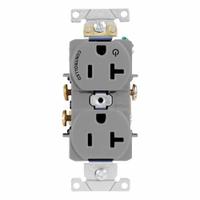 LEVITON Duplex Receptacle Outlet: Duplex, 5-20, Gray, 125V AC, 20 A, 2 Pole / 3 Wire (MPN 5362-S1G)