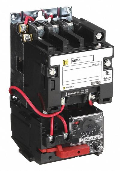 SQUARE D NEMA Magnetic Motor Starter: Non-Reversing, 3 Poles, NEMA Size 0 - Non-Reversing Starters with Electronic Overloads