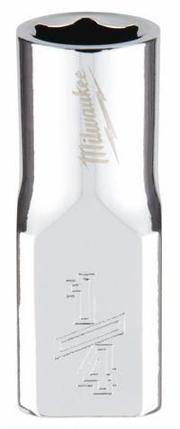 MILWAUKEE Standard Socket: SAE, 1/4 in Drive Size, 1/4 in Socket Size, 6-Point, Std, Chrome (MPN 45-34-9003). Key specifications — attr1204417: MILWAUKEE; attr1204392: Chrome.