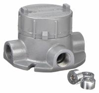 Conduit Outlet Body: Aluminum, GE, 1/2 in Trade Size, XTF Body, 19 cu in Body Capacity (MPN GECXTF-1). Key specifications — Series: For Standard Body; Compatible Conduit Trade Size: 1/2 in; Thread Gender: Female; Hub Style: Threaded; Cover Included: Yes; Body Style: XTF; Connection Type: Threaded; Back Type: Flat.