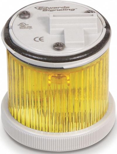 EDWARDS SIGNALING Tower Light Module: Flashing/Steady, 120V AC, Yellow, 48 mm Overall Dia - Multimode Light Modules