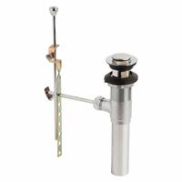 GERBER Drain Assembly: Brass/Stainless Steel, Chrome, 8 1/2 in Overall Ht, 2 1/4 in Overall Dia (MPN G0043973). Key specifications — Product Type: Drain Assembly; Brand: GERBER; Finish: Chrome; Material: Brass; Includes Overflow: Yes.