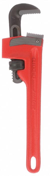 RIDGID Raprench: Cast Iron, 1 1/2 in Jaw Capacity, Serrated, 10 in Overall Lg, I-Beam (MPN 31395). Key specifications — attr309808: I-Beam; attr309815: Cast Iron; attr324941: RIDGID.