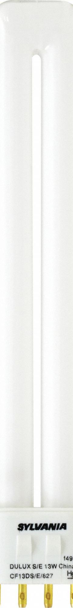 LEDVANCE/ SYLVANIA Compact Fluorescent Bulb: 4-Pin (2GX7), T4, Fluorescent, 3000K, 13 W Watt (MPN 20284). Key specifications — Brand: LEDVANCE/ SYLVANIA; Bulb Designation: CF13DS/E/830; Dimmable: Yes; Color Temperature: 3000K.