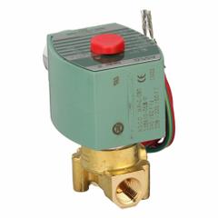 REDHAT Solenoid Valve: 2-Way, Normally Closed, 1/4 in Pipe Size, 220V AC/240V AC, High Flow (MPN 8262H208LF 240/60, 220/50). Key specifications — Pipe Size: 1/4 in; Voltage: 220V AC; Brand: REDHAT.