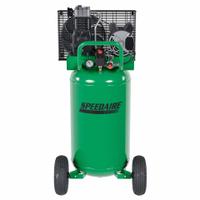 SPEEDAIRE Air Compressor: Splash Lubricated, 25 gal, Vertical, 2 hp, 6.2 cfm @ 90 psi, 120V AC, 15A (MPN C251G). Key specifications — attr48686: Splash Lubricated; attr48685: 120V AC; attr48678: 15A; attr48688: Pump is shipped full of oil; attr48671: SPEEDAIRE; attr124308: Standard (75 dBA or more).