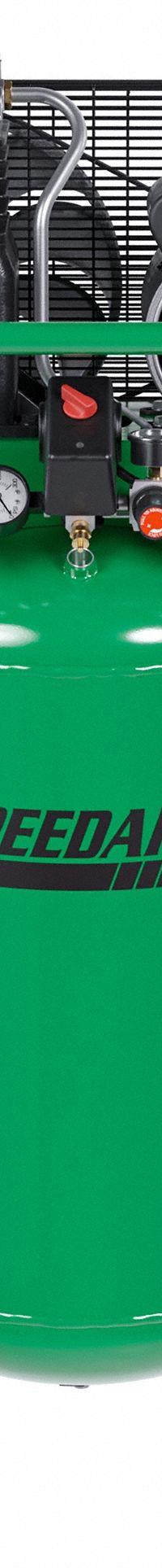 SPEEDAIRE Air Compressor: Splash Lubricated, 25 gal, Vertical, 2 hp, 6.2 cfm @ 90 psi, 120V AC, 15A (MPN C251G). Key specifications — attr48686: Splash Lubricated; attr48685: 120V AC; attr48678: 15A; attr48688: Pump is shipped full of oil; attr48671: SPEEDAIRE; attr124308: Standard (75 dBA or more).