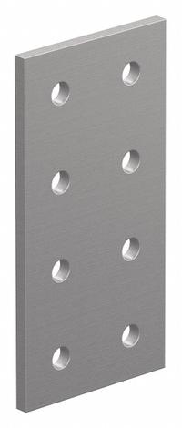 Rectangular Flat Plate: Rectangular Flat Plate, 25 Series, 4 mm x 50 mm x 100 mm, 8 Holes, Silver (MPN 25-4165). Key specifications — Material: Aluminum; Brand: 80/20; Finish: Anodized.