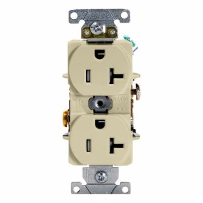 LEVITON Duplex Receptacle Outlet: Duplex, 5-20, Ivory, 125V AC, 20 A - General Purpose Receptacles