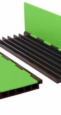 CHECKERS HI-VIZ CABLE PROTECTOR: 5 Channels, Hinged, 1 in Max Cable Dia, 11 3/4 in Wd, 1 7/8 in Ht (MPN YJ5125AMSCTRFLG). Key specifications — Brand: CHECKERS; Color: Hi-Viz Green (Lid)/Black (Base); Component: Cover; Material: Polyurethane.