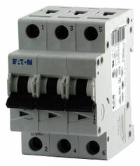 EATON IEC Supplementary Protector: 3 A Amps, 96V DC, 15kA at 240/415V AC, Lug, FAZ, 277/480V AC (MPN FAZ-D3/3). Key specifications — Terminal Connection: Lug; Series: FAZ; AC Voltage Rating: 277/480V AC; DC Voltage Rating: 96V DC; Max. AIR Rating: 15kA at 240/415V AC; Brand: EATON.