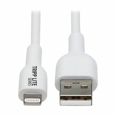 EATON TRIPP LITE Usb Cable: Type A End 1, Lightning End 2, White, 6.6 ft Lg - Antimicrobial USB & Lightning Cables