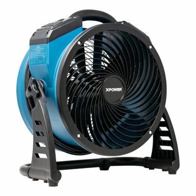XPOWER Axial Blower: 1,560 cfm, Pivoting Frame, 115V AC, Variable Speeds, Blue - Portable Fans
