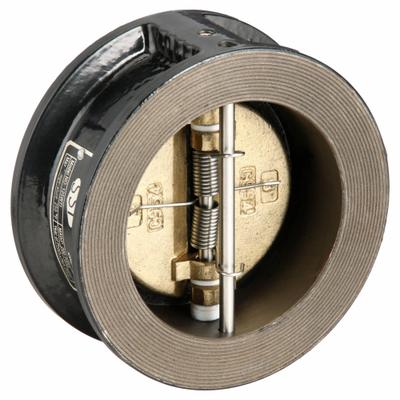 SSI Double Disc Check Valve: Double Disc, Inline Valve Body, 3 in Pipe Size - Cast Iron Double-Door Wafer Check Valves