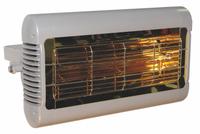 SOLAIRA Electric Infrared Heater: 1125W/1500W Watt Output, 208/240V AC, 1 Phase, Hardwired, Aluminum (MPN SALPHA15240L1G). Key specifications — Wattage Output: 1125W/1500W; Voltage: 208/240V AC; Brand: SOLAIRA; Electrical Connection: Hardwired; Element Type: Quartz Lamp; Housing Color: Silver; Housing Material: Aluminum; Overall Dimensions - L x W x D: 16 in x 10 in x 6 in.
